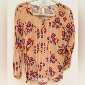 Matilda Jane Kaia Women’s Peasant Top Large Pink Floral‎ Lace Friends Forever